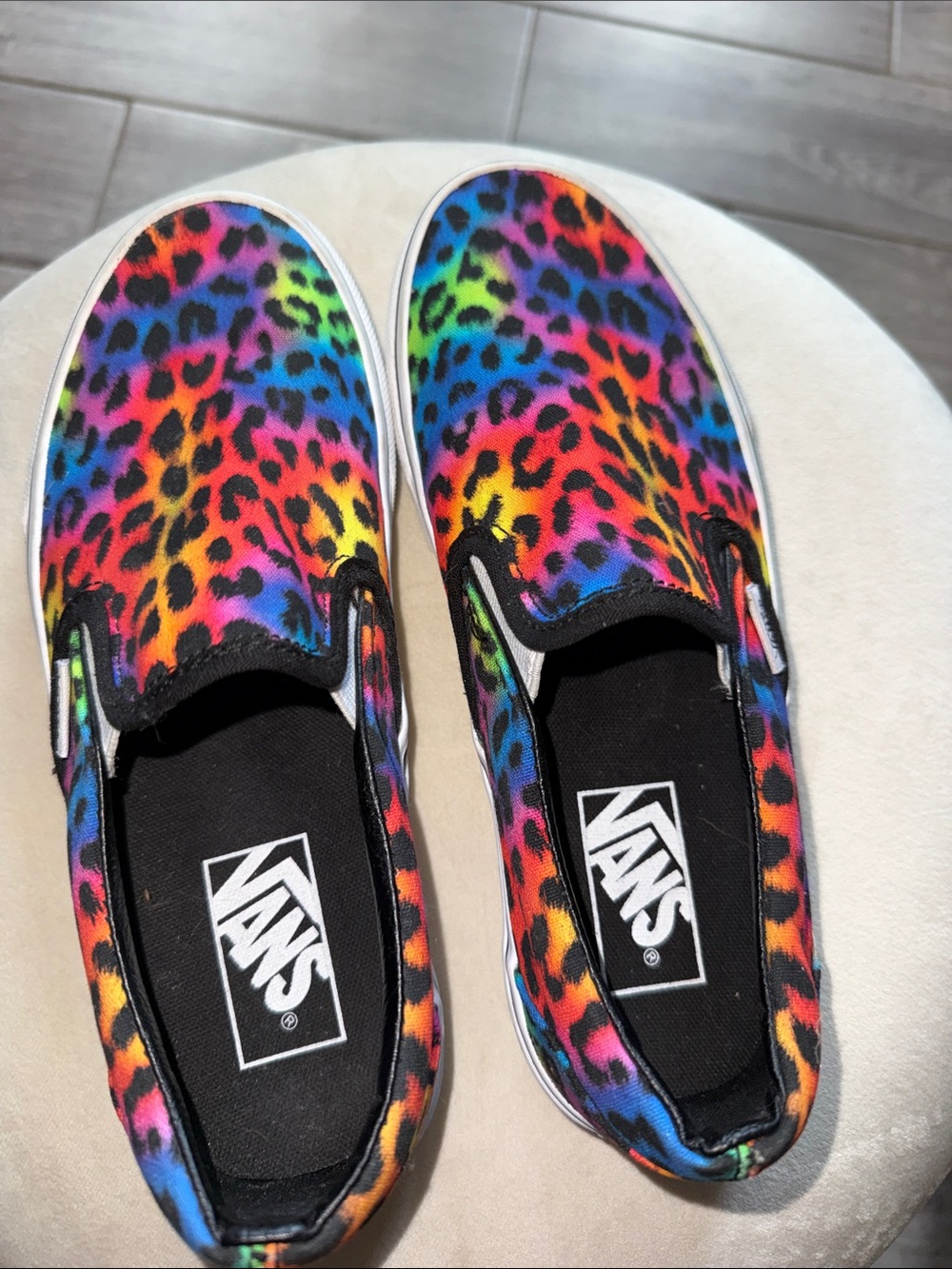 Vans Rainbow Leopard Slip-On Sneakers - Multicolor